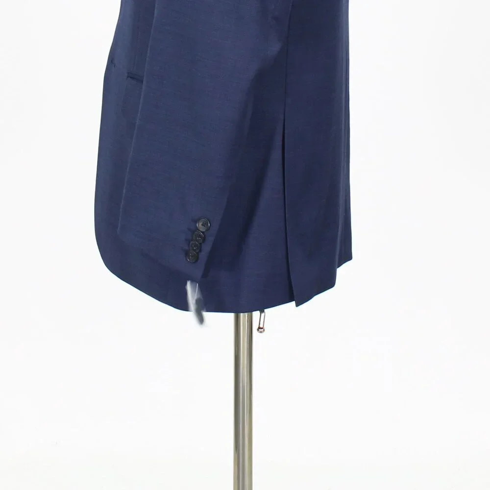 Kenneth Cole 40S Blue Solid 2-Button Sport Coat Blazer Jacket T713